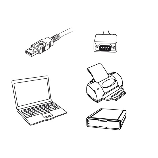 Конвертор Ewent USB -  RS232 9 пин мъжко, Черен