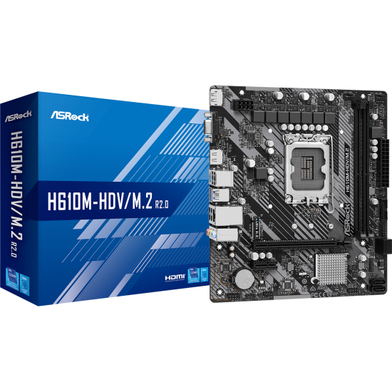 Motherboard ASRock H610M-HDV/M.2 R 2.0, LGA1700, DDR4, mATX