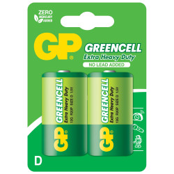 Zinc carbon battery GP  R20 13G-U2 GREENCELL  2 pcs.  1.5V
