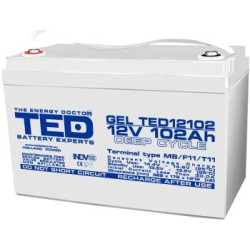 Lead Battery gel for solar systems TED ELECTRIC 12V/102Ah -330 /173/220mm F12/M8 