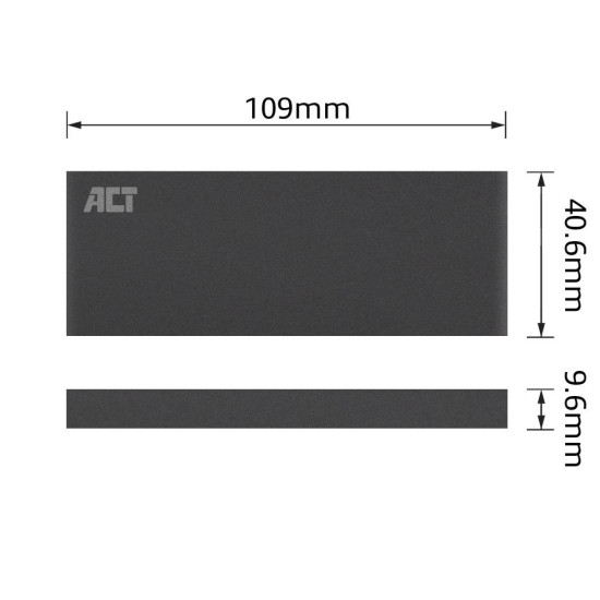 Чекмедже за твърд диск ACT AC1600, M.2 SSD, USB 3.2 Gen1, Черен