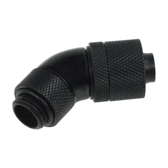 Alphacool 13/10 compression fitting 45° revolvable G1/4, Deep Black