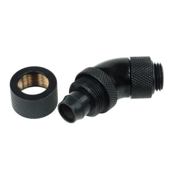 Alphacool 13/10 compression fitting 45° revolvable G1/4, Deep Black