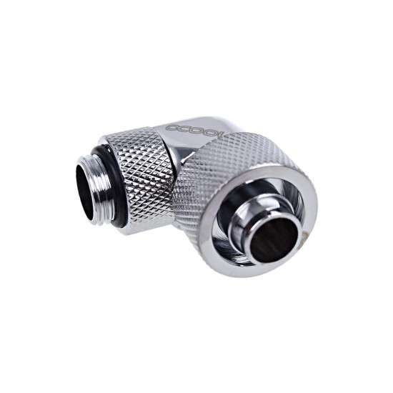 Фитинг Alphacool Eiszapfen, Удължител, 90°, 16/10mm, G1/4, Сребрист
