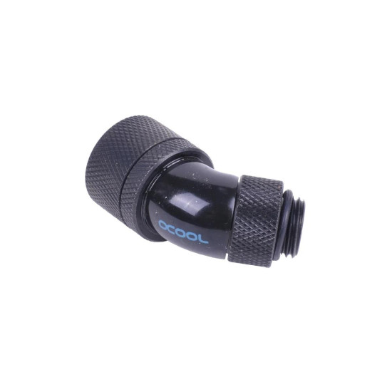Компресионен фитинг Alphacool, 16/10 - G1/4, 45°, Въртящ се, Черен мат