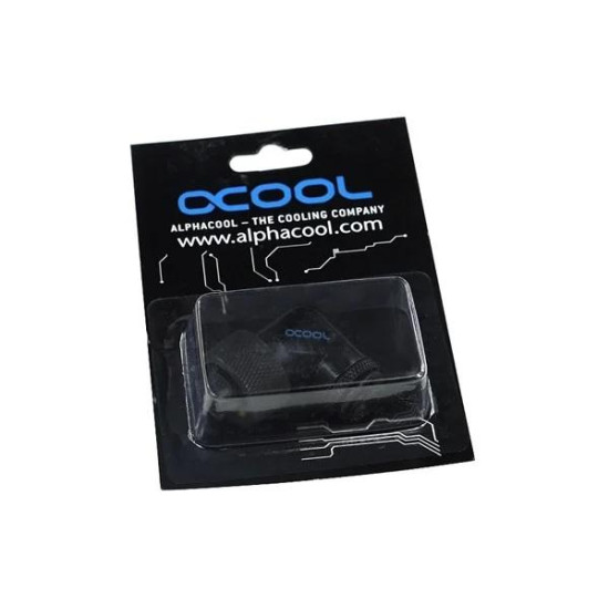 Компресионен фитинг Alphacool, 16/10 - G1/4, 90°, Въртящ се, Черен мат