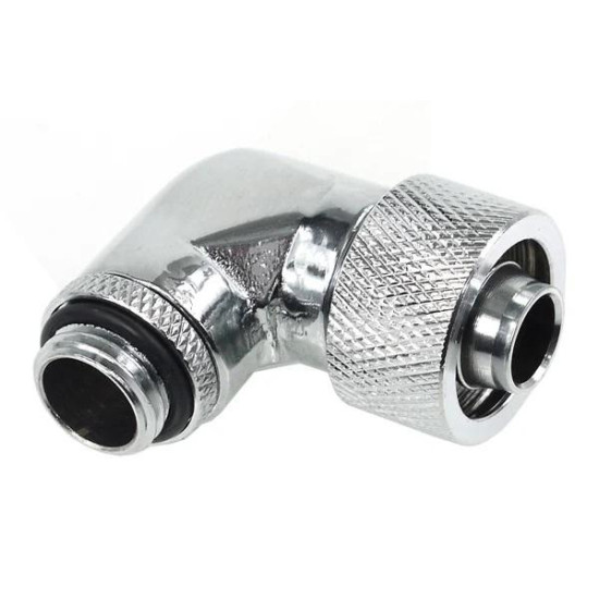 Компресионен фитинг Alphacool, 16/10 - G1/4, 90°, Въртящ се, Хром