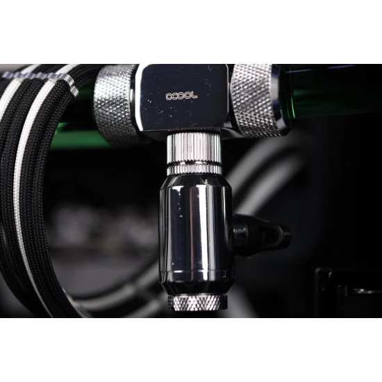 Сферичен кран Alphacool, Вътрешна резба G1/4, Хром