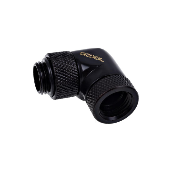 Ъглов адаптер Alphacool Eiszapfen, 90°, G1/4 външна към G1/4 вътрешна резба, Черен мат
