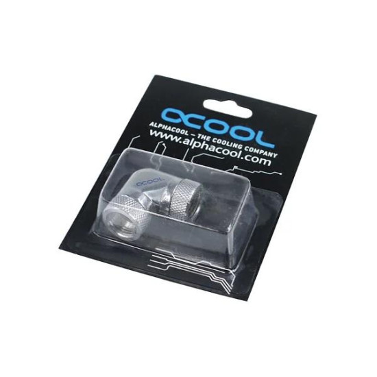 Адаптер Alphacool HF, L-конектор 90°, G1/4 - G1/4, Вътрешна резба, Сребрист