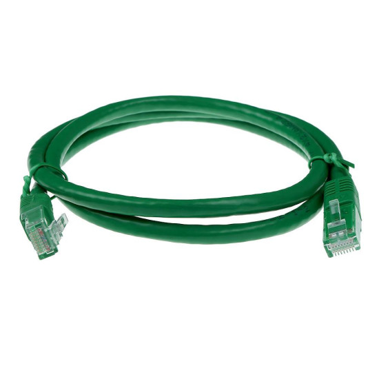 Green 2 meter U/UTP CAT6 patch cable with RJ45 connectors