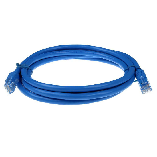 Blue 1.5 meter U/UTP CAT6 patch cable with RJ45 connectors