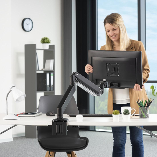 Стойка за монитор за бюро HAMA, Регулируема, Амортисьор, 13