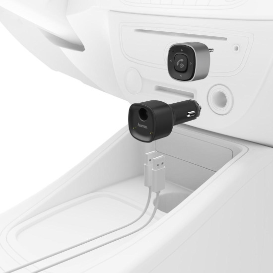 Hama Bluetooth Receiver for Cars, with 3.5 mm Plug and USB Charger