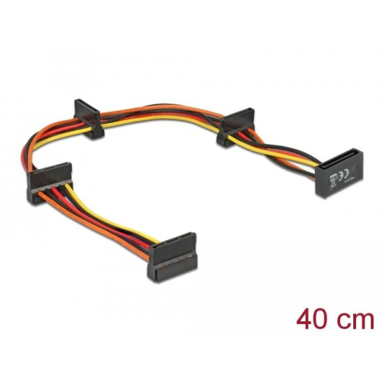 Delock Cable Power SATA 15 pin plug > 4 x SATA 15 pin receptacle 40 cm multicolour