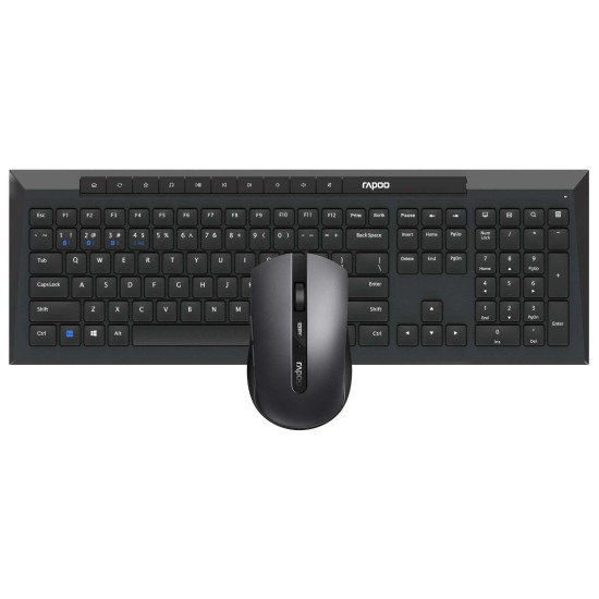 Wireless Keyboard Set RAPOO 8210M, Multi mode, Black