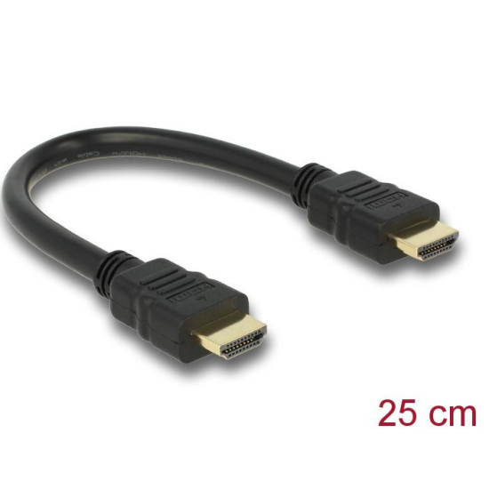 Кабел Delock High Speed, HDMI мъжко - HDMI A мъжко, 4K, 0.25 m, Ethernet