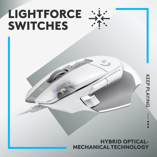 Gaming Mouse Logitech, G502 X, Optical,  Wired, USB, White