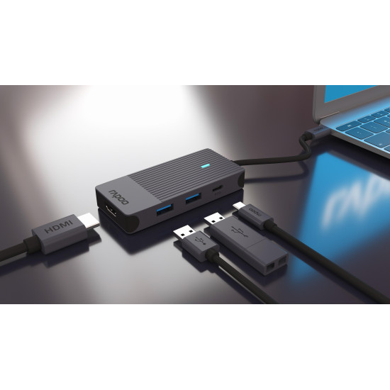 USB-C Multiport Adapter, 4 port, RAPOO-11409