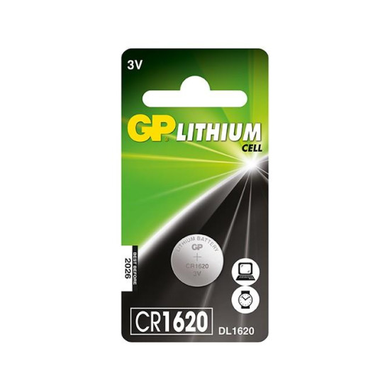 Lithium Button Battery GP CR-1620 3V 1pc. in blister  GP