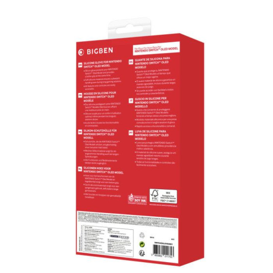 Силиконов защитен калъф Big Ben Silicon Glove, сив (Nintendo Switch OLED)