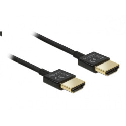Delock Cable High Speed HDMI with Ethernet - HDMI-A male > HDMI-A male 3D 4K 0.5 m Slim High Quality