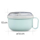 Xavax Round Lunch Box, for Microwave, with Cutlery, 1100 ml, pastel blue / grey