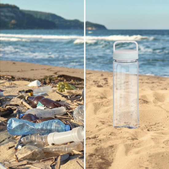 Xavax Drinking Bottle, 900ml, Leak-proof, Handle, Screw Cap, transparent