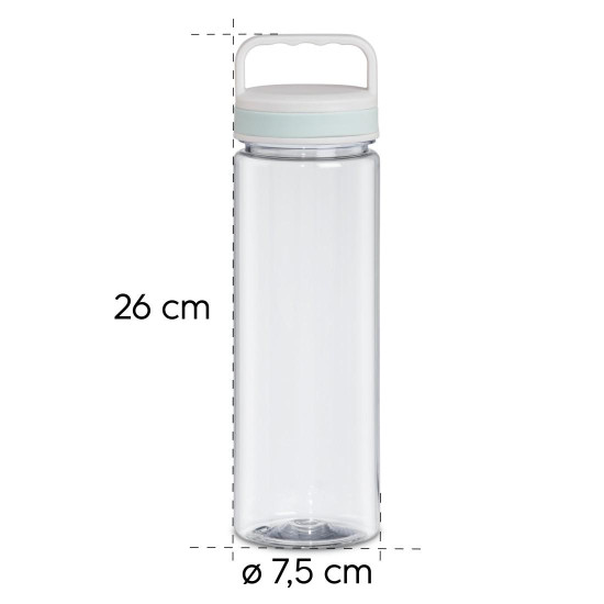Xavax Drinking Bottle, 900ml, Leak-proof, Handle, Screw Cap, transparent