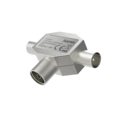 Antenna Splitter, coax socket - 2 coax plugs, HAMA-205236