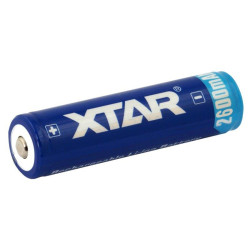 Rechargeable Battery XTAR 18650  for torches with protection, 2600mAh, Li-ion