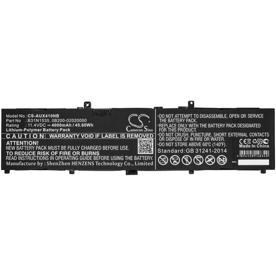 Laptop Battery ASUS UX310 UX410A B31N1535  CS-AUX410NB 11,1V 4400mAh CAMERON SINO