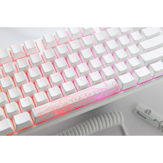 Геймърскa механична клавиатура Ducky One 3 Pure White TKL Hotswap Cherry MX Clear, RGB, PBT Keycaps