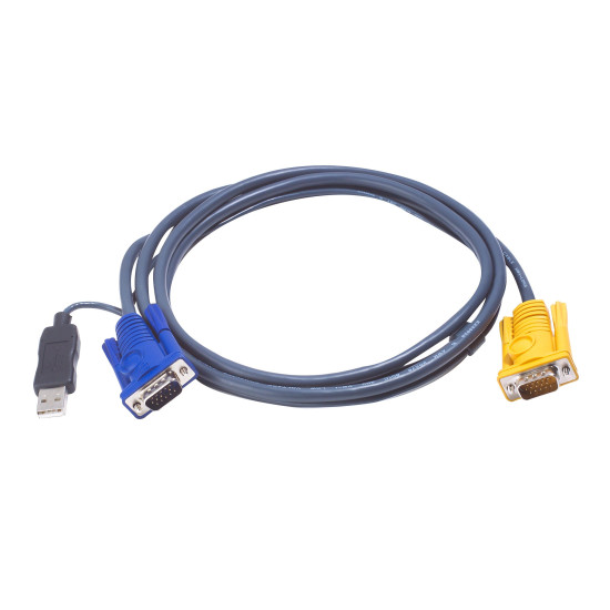 3.0M USB KVM Cable with 3 in 1 SPHD and built-in PS/2 to USB converter