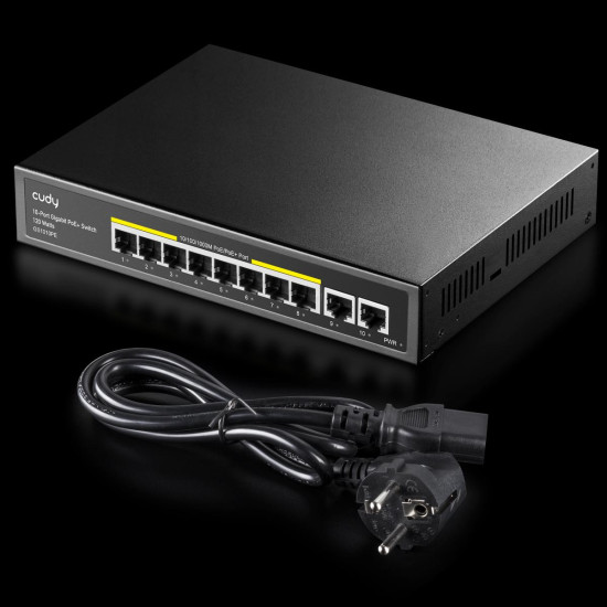 Switch Cudy FS1006PL, 8-Port 10/100/1000, PoE+ Switch with 2 Uplink Ports
