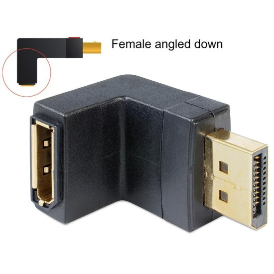 Delock Adapter DisplayPort male > DisplayPort female angled down