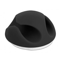 Органайзер за кабели Delock, Самозалепващ, 10 бр. в опаковка, Черен