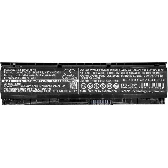 Laptop Battery for  HP OMEN 17; Pavilion 17  HSTNN-DB7KPA06 CS-HPW170NB 11.1V 4400mAh Cameron Sino