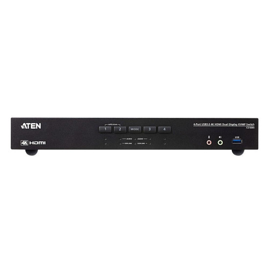 KVM превключвател ATEN CS1844-AT-G, 4 порта USB 3.0, За 2 HDMI монитора