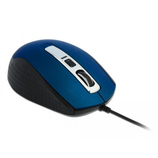 Оптична мишка DeLock, USB-A, 5 бутона , Синя