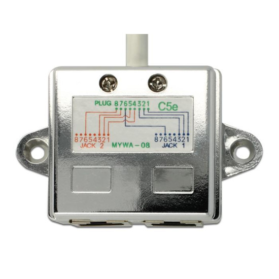 Адаптер DeLock Port Doubler, 1 x RJ45 plug - 2 x RJ45 jack (2 x Ethernet)