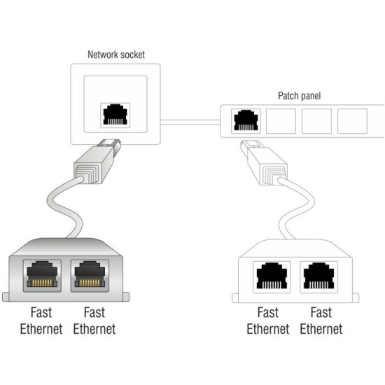 Адаптер DeLock Port Doubler, 1 x RJ45 plug - 2 x RJ45 jack (2 x Ethernet)