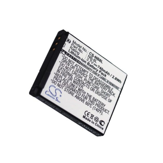 Camera Battery for CANON PowerShot A3000 NB8L LiIon 3.7V 740mAh CAMERON SINO