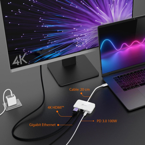 j5create USB-C to 4K HDMI Ethernet Adapter hub