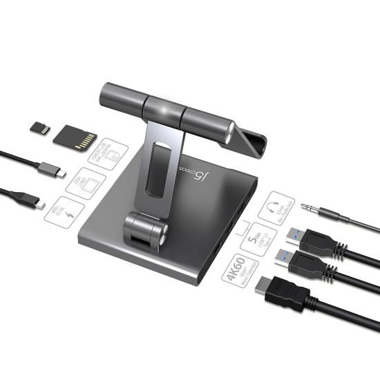 j5create Multi-Angle Stand with Docking Station for iPad Pro