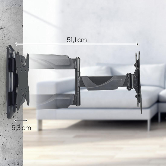 Hama TV Wall Bracket, Swivel, Tilt, Pull-out, 122 cm (48