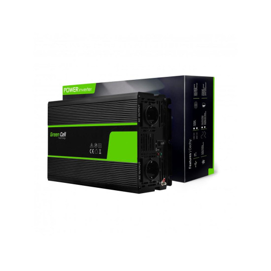 Инвертор GREEN CELL, 12/220V, DC/AC, 2000W/4000W, Чиста синусоида