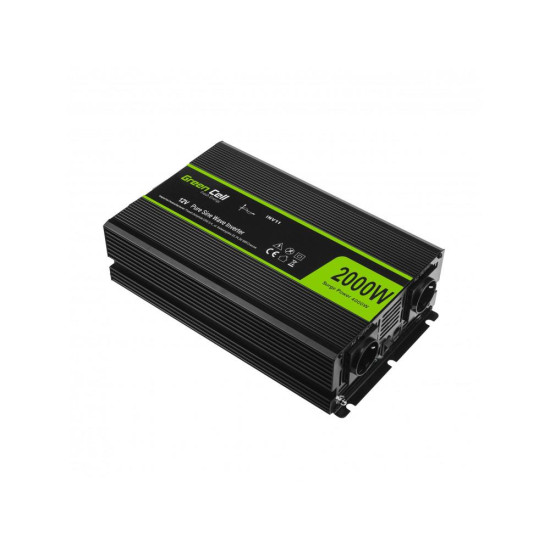 Инвертор GREEN CELL, 12/220V, DC/AC, 2000W/4000W, Чиста синусоида