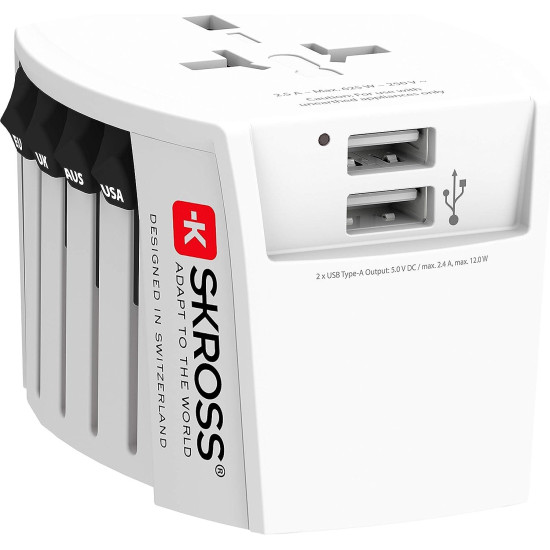 World Adapter SKROSS MUV 2 x USB-A, 1.302960