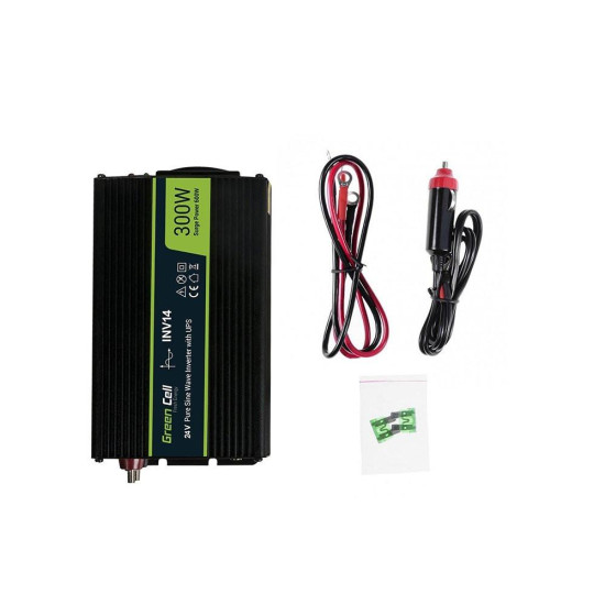 Инвертор GREEN CELL 24V/300W  чиста синусоида